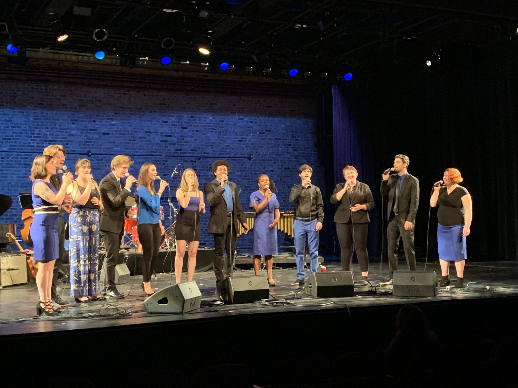 UNT Jazz Singers performing in NYC at Symphony Space, April 2019