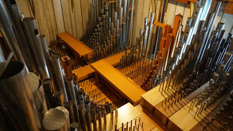 Panoramic view of the first three main pitman chests