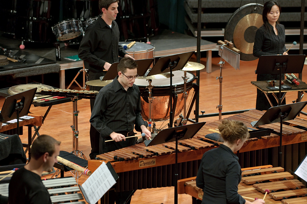 Photo of members of the Classical Percussion ensembles