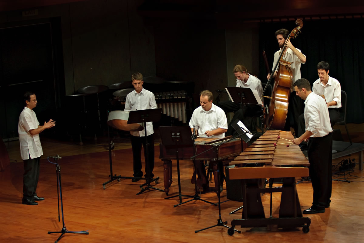 Photo of members of the South Indian Cross-Cultural ensemble