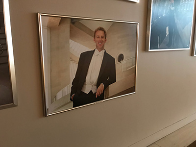 Joshua Habermann's photo posted on the wall of the Dallas Symphony Orchestra