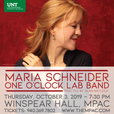Maria Schneider - One O'CLock lab band performance flyer