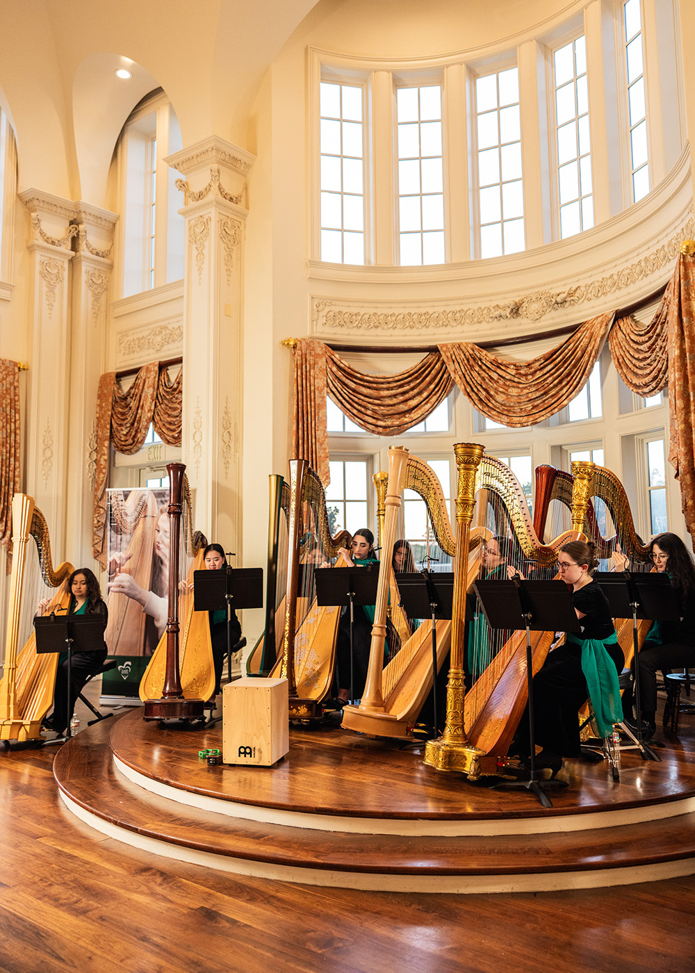 UNT HarpBeats playing onstage